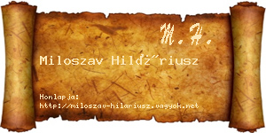 Miloszav Hiláriusz névjegykártya